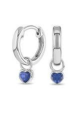 beautiful silver cubic zirconia heart September birthstone baby earrings